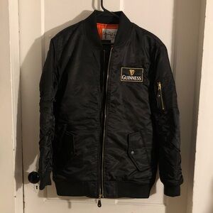 Shaka Wear Guinness Black Oversized Bomber Jacket size S